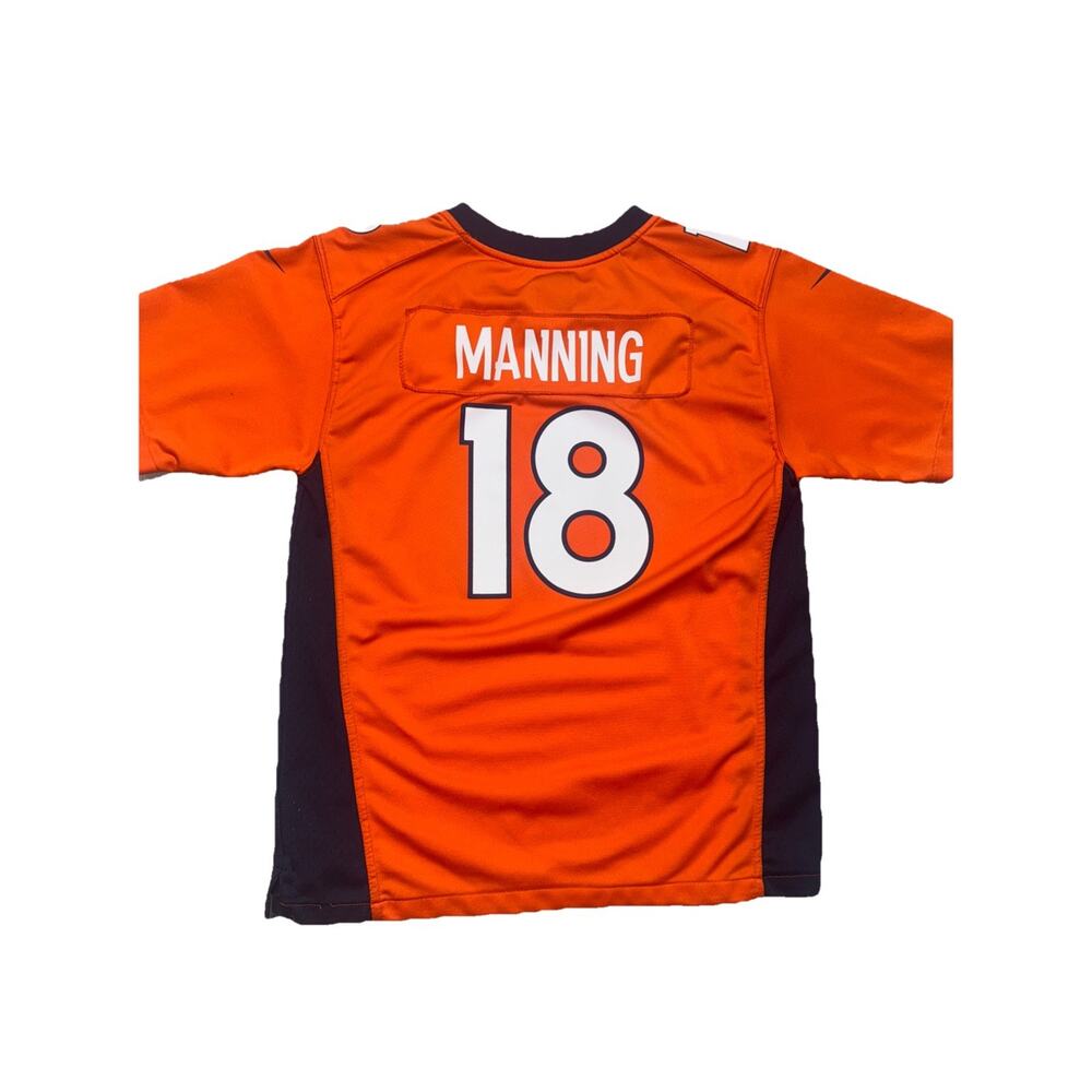 Nike On Field Denver Broncos Peyton Manning 18 Orange Youth Jersey Size L (J1)